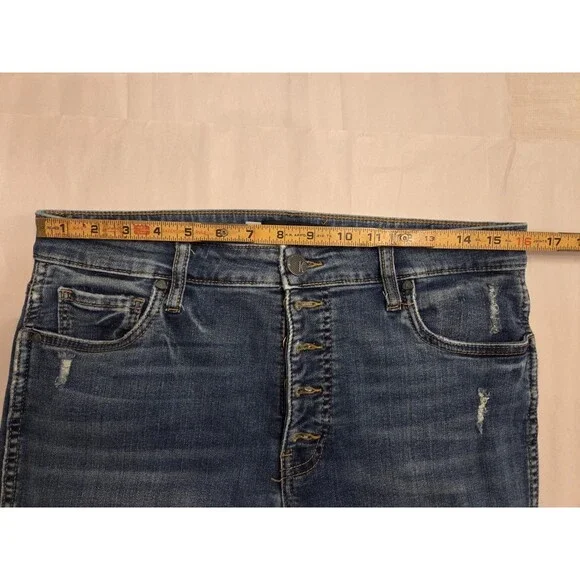 KUT From The Kloth Jeans Womens 12 Button Fly High Rise Raw Hem Ankle Stretch - Picture 10 of 12